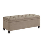 Tufted Button Storage Bench with Spindle Wooden Legs