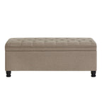 Tufted Button Storage Bench with Spindle Wooden Legs