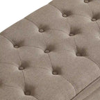 Tufted Button Storage Bench with Spindle Wooden Legs