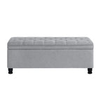 Tufted Button Storage Bench with Spindle Wooden Legs