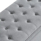 Tufted Button Storage Bench with Spindle Wooden Legs