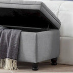 Tufted Button Storage Bench with Spindle Wooden Legs