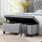 Tufted Button Storage Bench with Spindle Wooden Legs