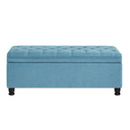 Tufted Button Storage Bench with Spindle Wooden Legs