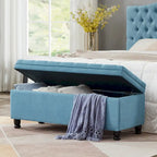 Tufted Button Storage Bench with Spindle Wooden Legs