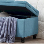 Tufted Button Storage Bench with Spindle Wooden Legs