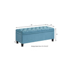 Tufted Button Storage Bench with Spindle Wooden Legs