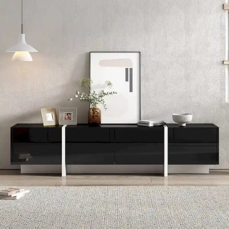 Mobile TV lucido da 74.8" con cassetti e ante per TV fino a 80"