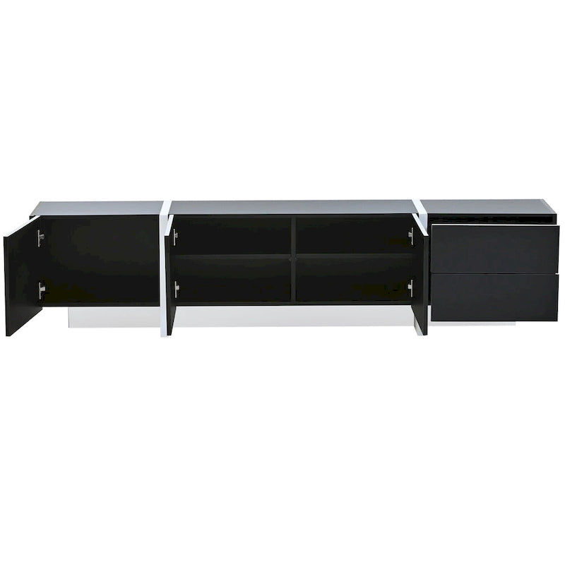 Mobile TV lucido da 74.8" con cassetti e ante per TV fino a 80"