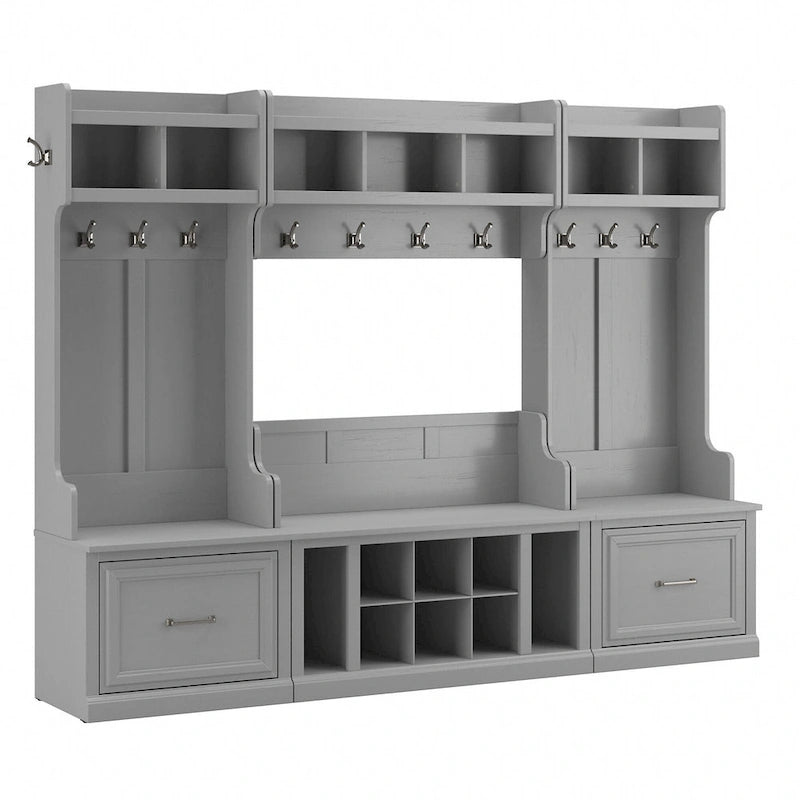 Full Entryway Storage Set with Coat Rack and Shoe Bench