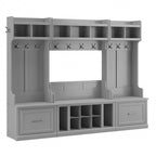 Full Entryway Storage Set with Coat Rack and Shoe Bench