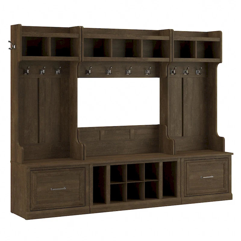 Full Entryway Storage Set with Coat Rack and Shoe Bench