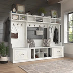 Full Entryway Storage Set with Coat Rack and Shoe Bench