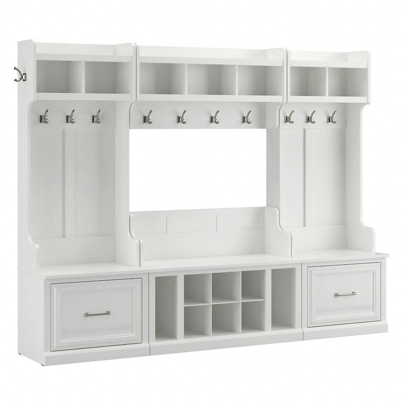 Full Entryway Storage Set with Coat Rack and Shoe Bench