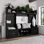 Full Entryway Storage Set with Coat Rack and Shoe Bench