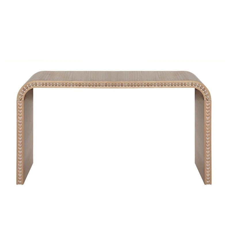 48-Zoll-Konsolentisch mit geschwungenem Wasserfall-Design und Holzperlen-Details