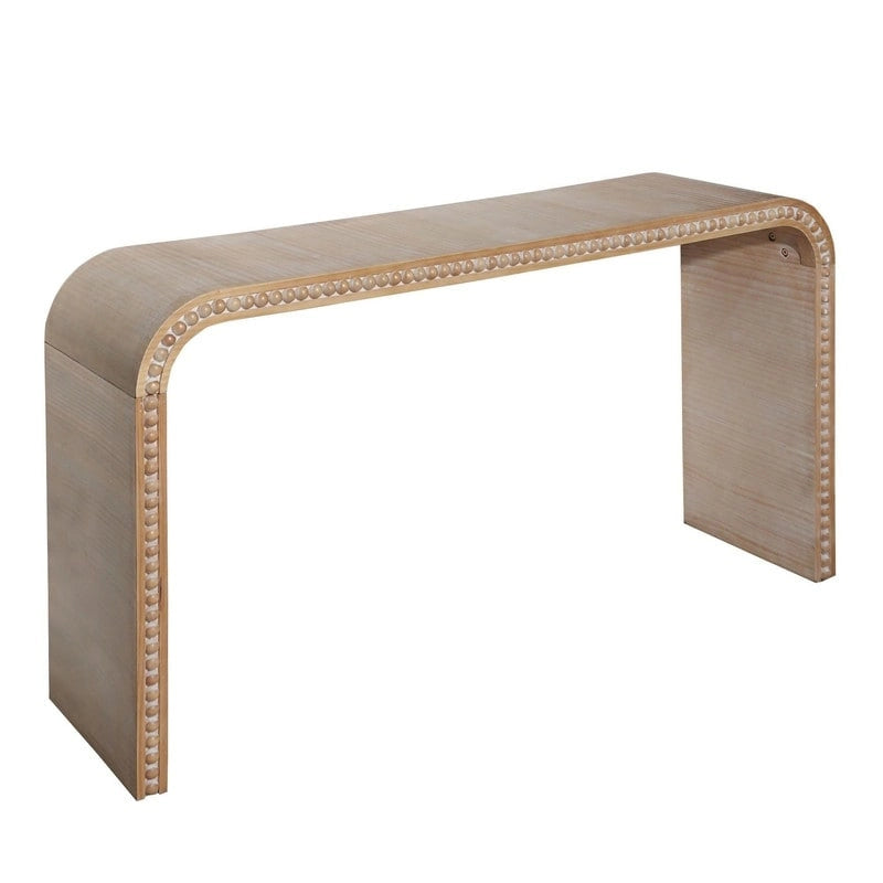 48-Zoll-Konsolentisch mit geschwungenem Wasserfall-Design und Holzperlen-Details