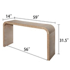 48-Zoll-Konsolentisch mit geschwungenem Wasserfall-Design und Holzperlen-Details