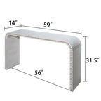 48-Zoll-Konsolentisch mit geschwungenem Wasserfall-Design und Holzperlen-Details