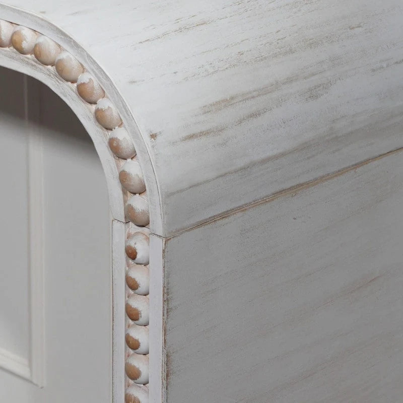 48-Zoll-Konsolentisch mit geschwungenem Wasserfall-Design und Holzperlen-Details