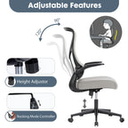 Chaise de bureau ergonomique avec hauteur réglable et dossier en maille