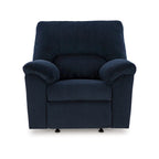 Rocker Recliner Chair with Pillow Top Arms, Dark Navy Blue Corduroy