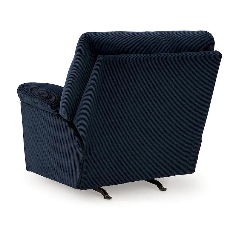 Rocker Recliner Chair with Pillow Top Arms, Dark Navy Blue Corduroy