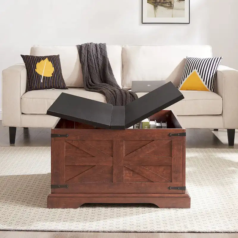 Square Coffee Table with Hidden Storage and Lift Top