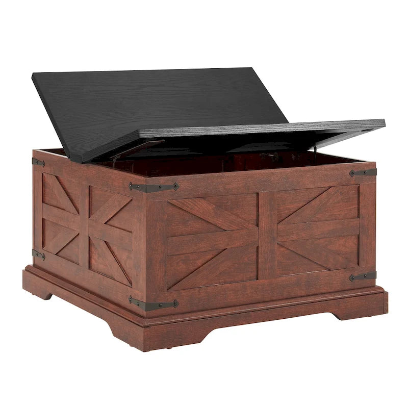 Square Coffee Table with Hidden Storage and Lift Top