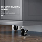 Rolling Kitchen Cart with Stainless Steel Countertop, Drawer, Towel Rack and Spice Rack