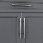Rolling Kitchen Cart with Stainless Steel Countertop, Drawer, Towel Rack and Spice Rack