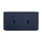 Storage Cabinet with 4 Vertical Striped Doors and Metal Handles
