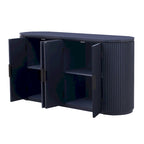 Storage Cabinet with 4 Vertical Striped Doors and Metal Handles