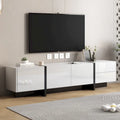 TV-meubel van 74.8" met hoogglansafwerking en opbergruimte voor tv's tot 80"