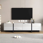 TV-meubel van 74.8" met hoogglansafwerking en opbergruimte voor tv's tot 80"
