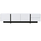 TV-meubel van 74.8" met hoogglansafwerking en opbergruimte voor tv's tot 80"