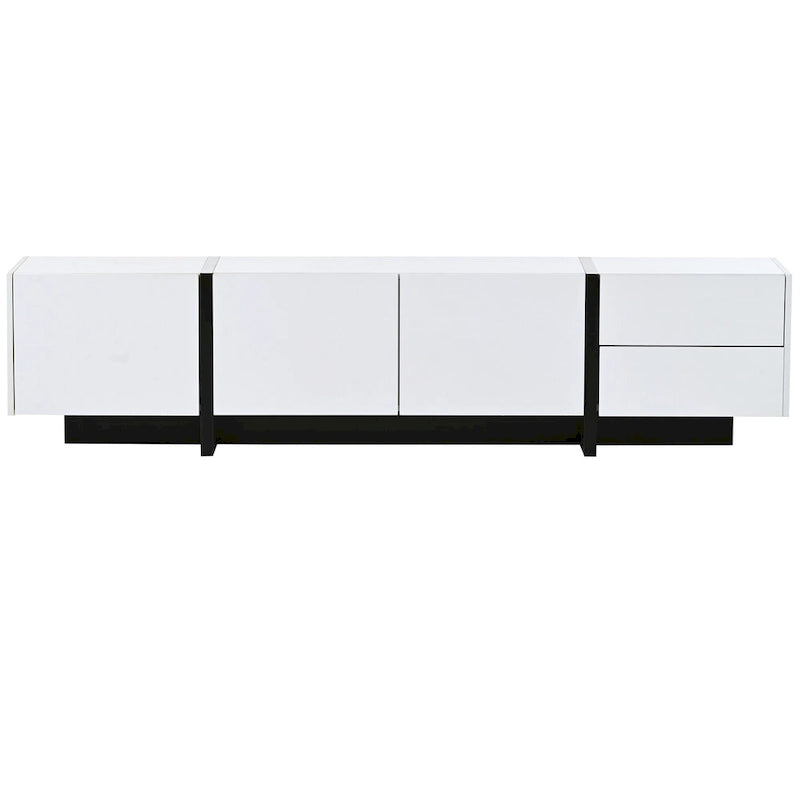 TV-meubel van 74.8" met hoogglansafwerking en opbergruimte voor tv's tot 80"