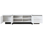 TV-meubel van 74.8" met hoogglansafwerking en opbergruimte voor tv's tot 80"