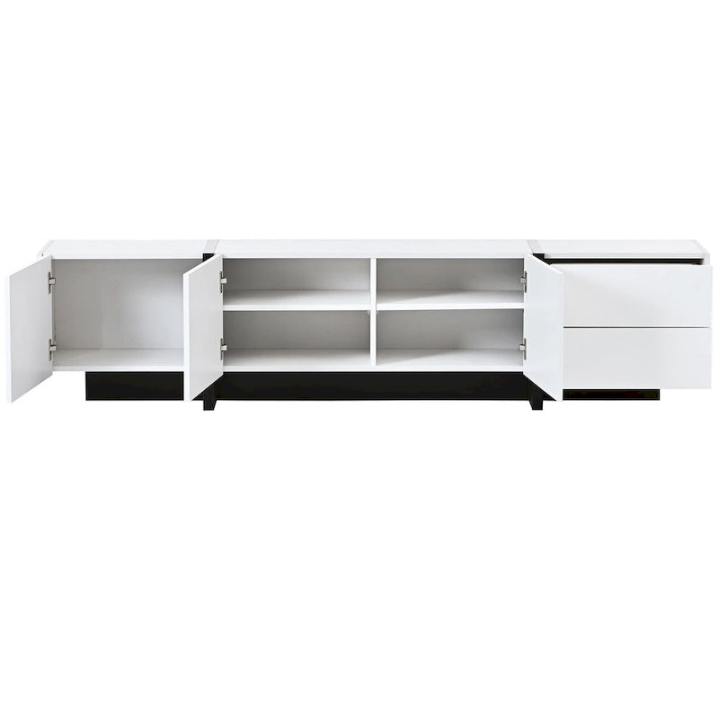 TV-meubel van 74.8" met hoogglansafwerking en opbergruimte voor tv's tot 80"