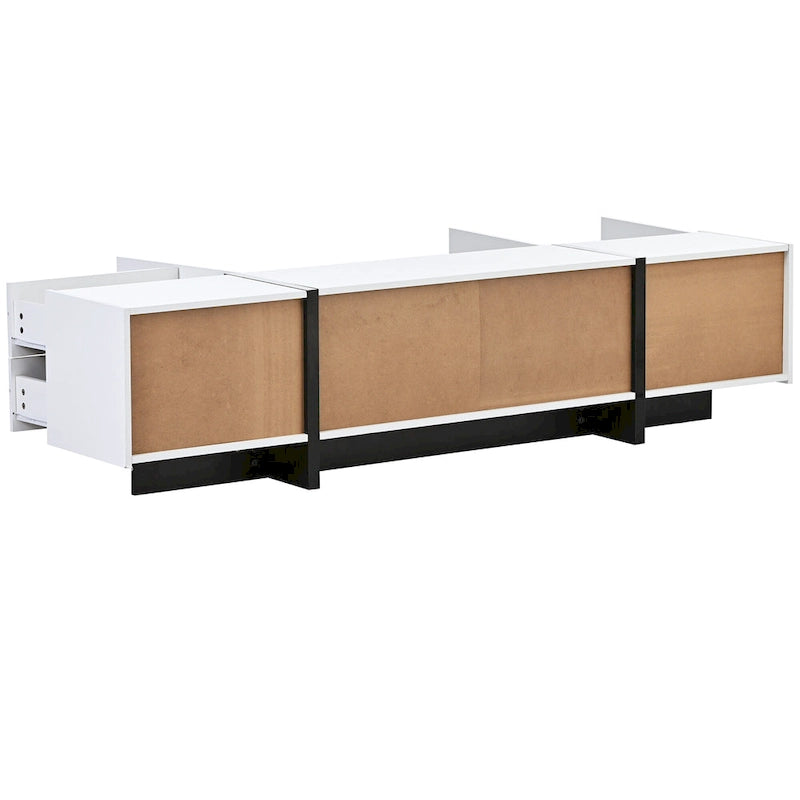 TV-meubel van 74.8" met hoogglansafwerking en opbergruimte voor tv's tot 80"