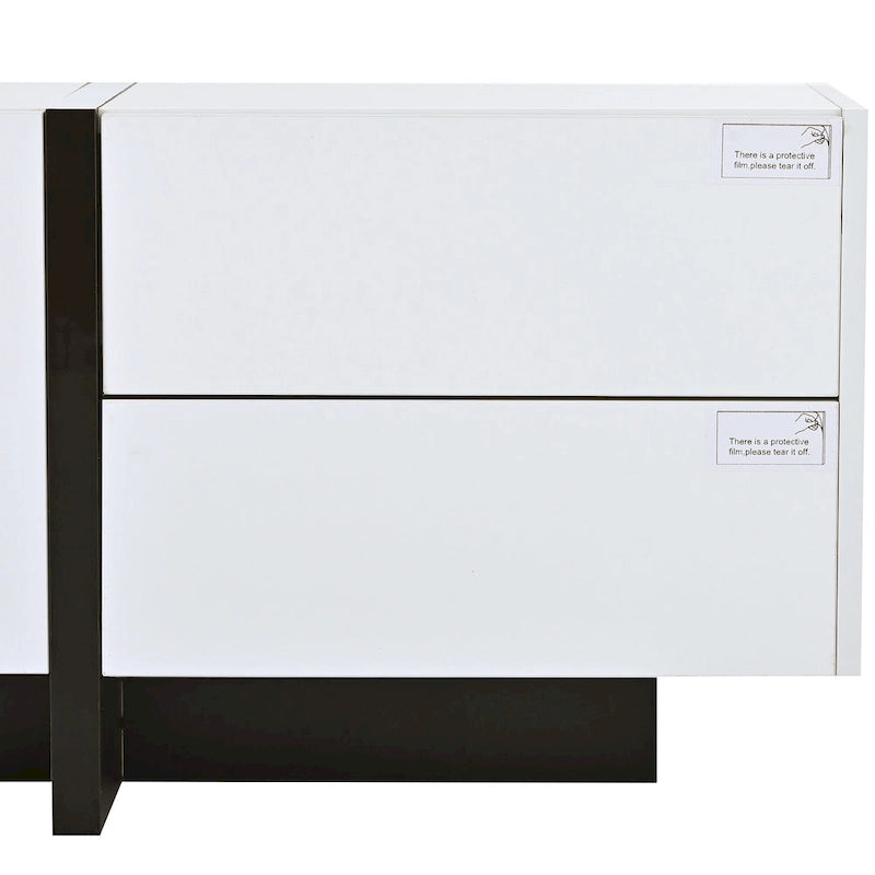 TV-meubel van 74.8" met hoogglansafwerking en opbergruimte voor tv's tot 80"