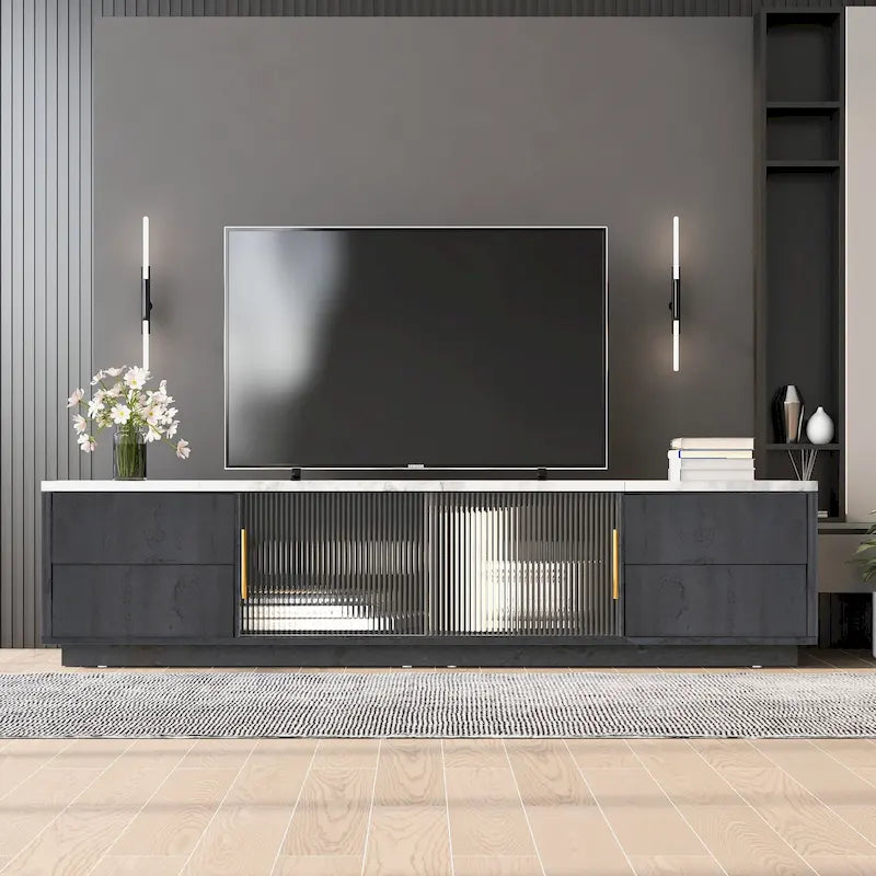 62.9" TV Stand with 4 Drawers and Large Storage Cabinet for TVs Up to 70"