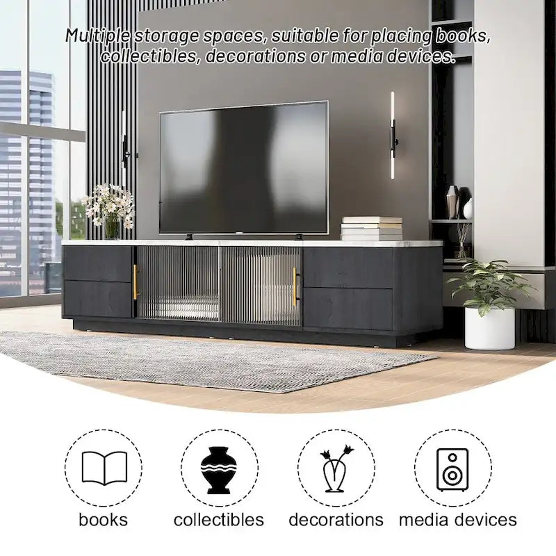 62.9" TV Stand with 4 Drawers and Large Storage Cabinet for TVs Up to 70"