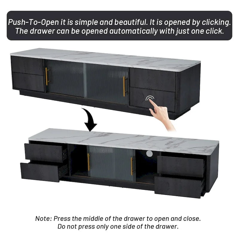 62.9" TV Stand with 4 Drawers and Large Storage Cabinet for TVs Up to 70"