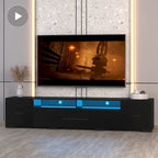TV-Konsole mit 83", RGB-LED-Leuchten und Stauraum – für Fernseher bis 80"