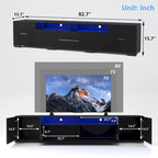 TV-Konsole mit 83", RGB-LED-Leuchten und Stauraum – für Fernseher bis 80"