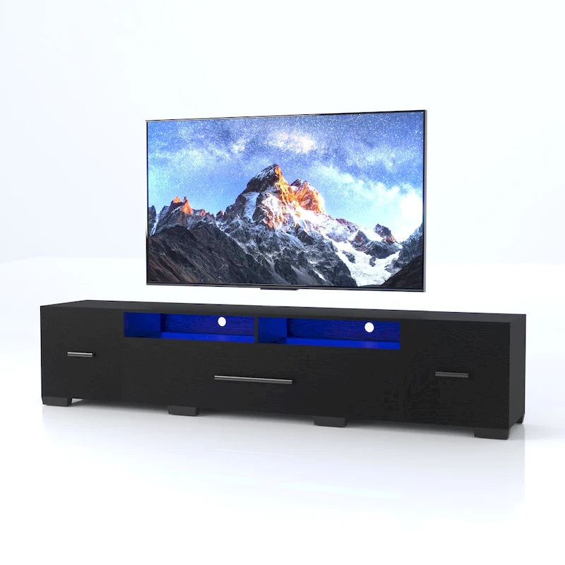 TV-Konsole mit 83", RGB-LED-Leuchten und Stauraum – für Fernseher bis 80"