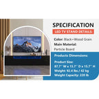 TV-Konsole mit 83", RGB-LED-Leuchten und Stauraum – für Fernseher bis 80"