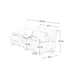 2-Seater Chenille Sofa with Lumbar and Throw Pillows