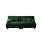 2-Seater Chenille Sofa with Lumbar and Throw Pillows